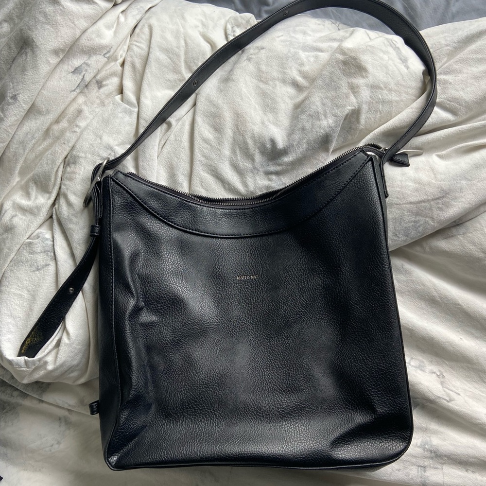 Black shoulder/ cross body tote bag